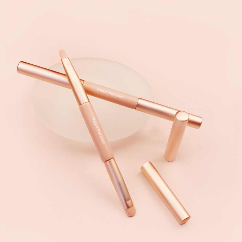 Heartpercentデュアルエンドリップブラシ