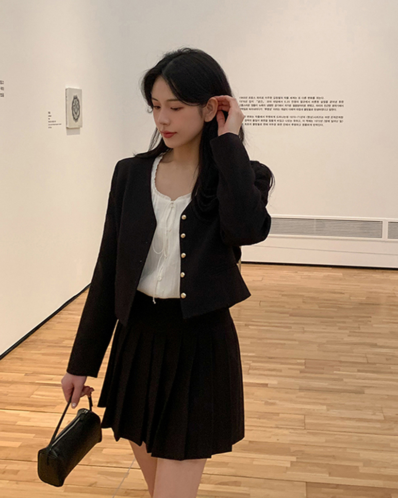 ノーカラーVネックツイードジャケット | ファッション通販サイト NUGU