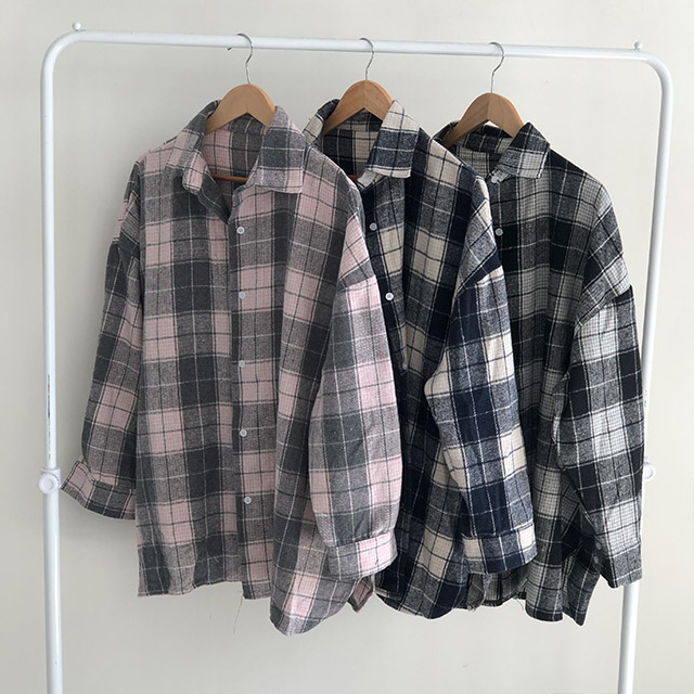 オーバーサイズバイカラーチェックシャツ | ファッション通販