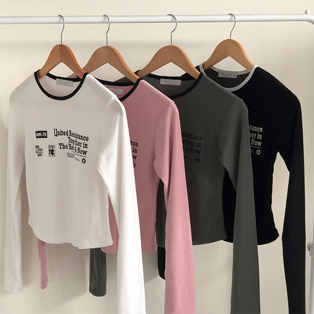 4color]バイカラーセミクロップド長袖Tシャツ | ファッション通販