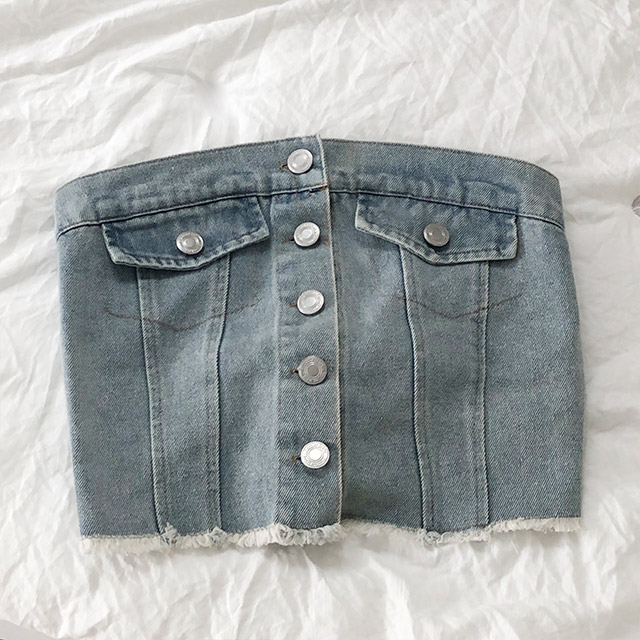 ボタンデニムチューブトップ | ファッション通販サイト NUGU