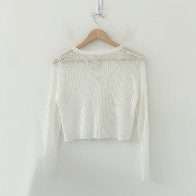 PULLAシースルーカーディガン ワンボタンシースルーカーディガン | ファッション通販サイト NUGU