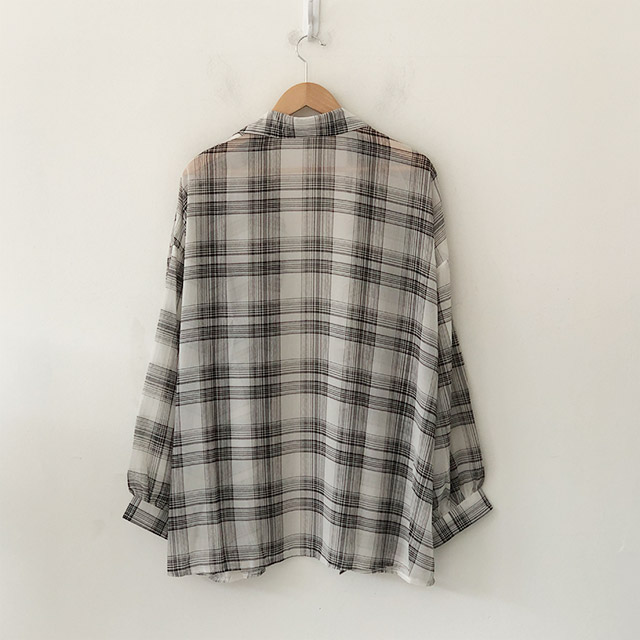 夏シフォンシースルーチェックシャツ | ファッション通販サイト NUGU