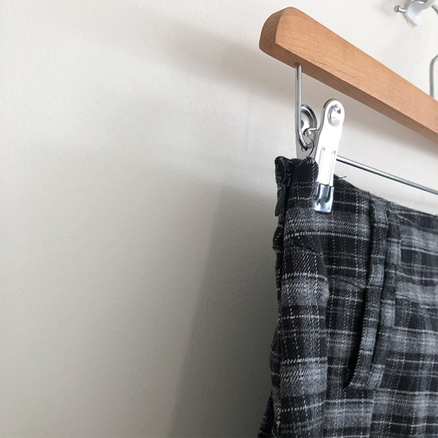 2color/ベルトセット]ローチェックプリーツミニスカート/スカパン