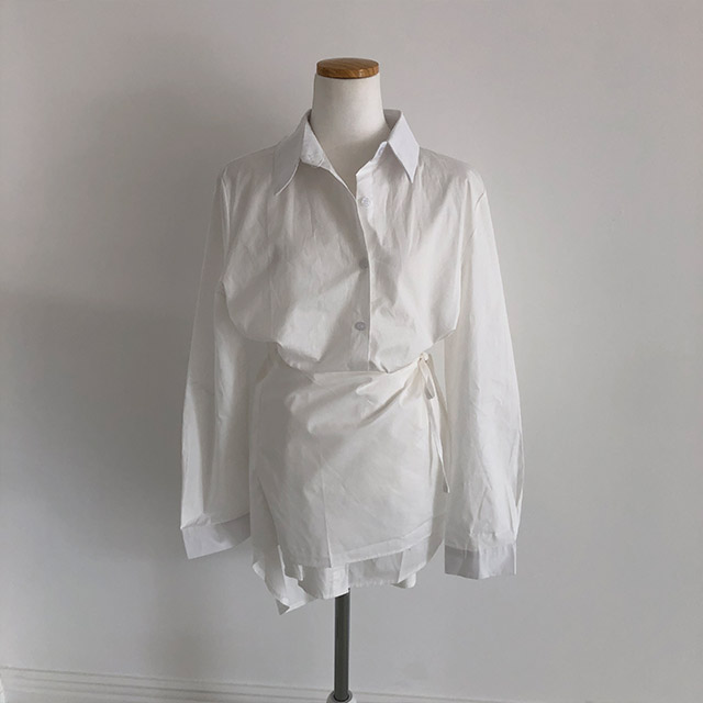 ゆきL'or ホワイト ラップワンピース 半袖 ラップシャツワンピース | ファッション通販サイト NUGU