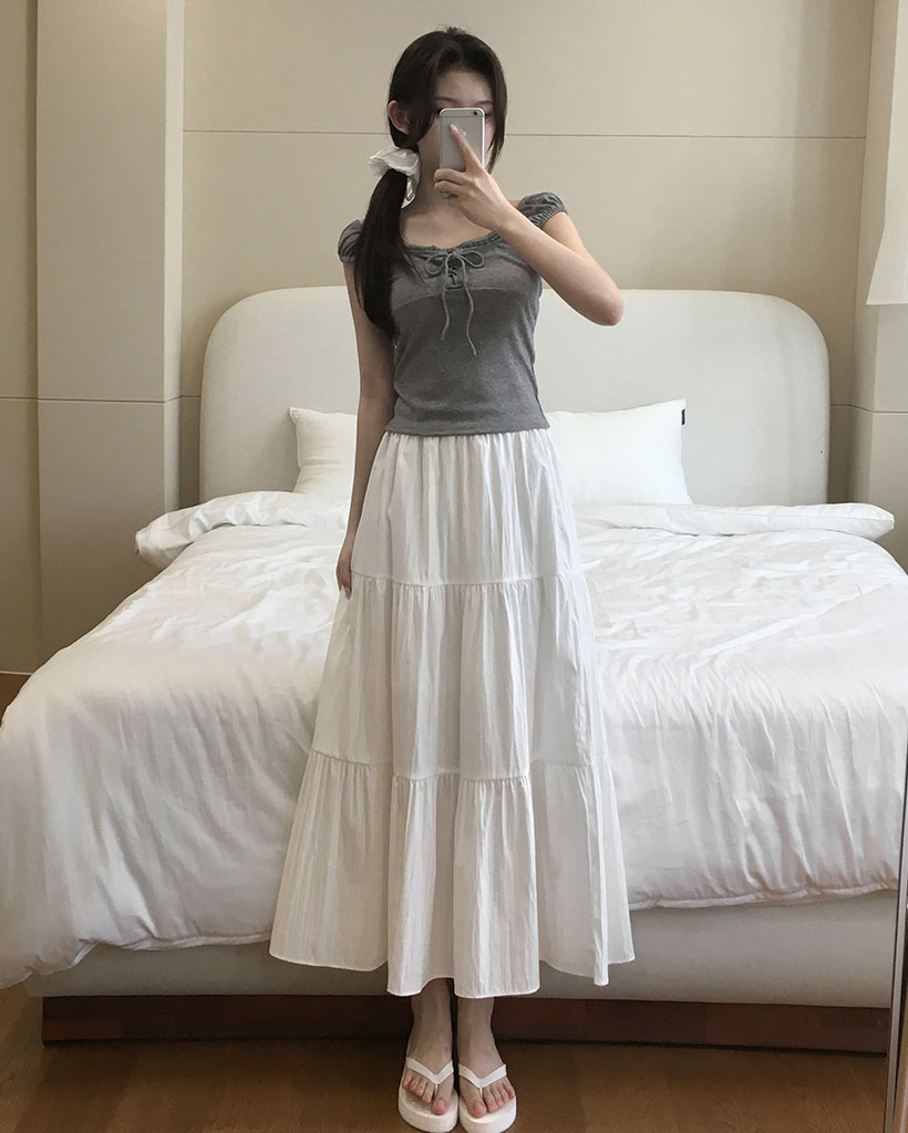 ティアードフレアロングスカート | ファッション通販サイト NUGU