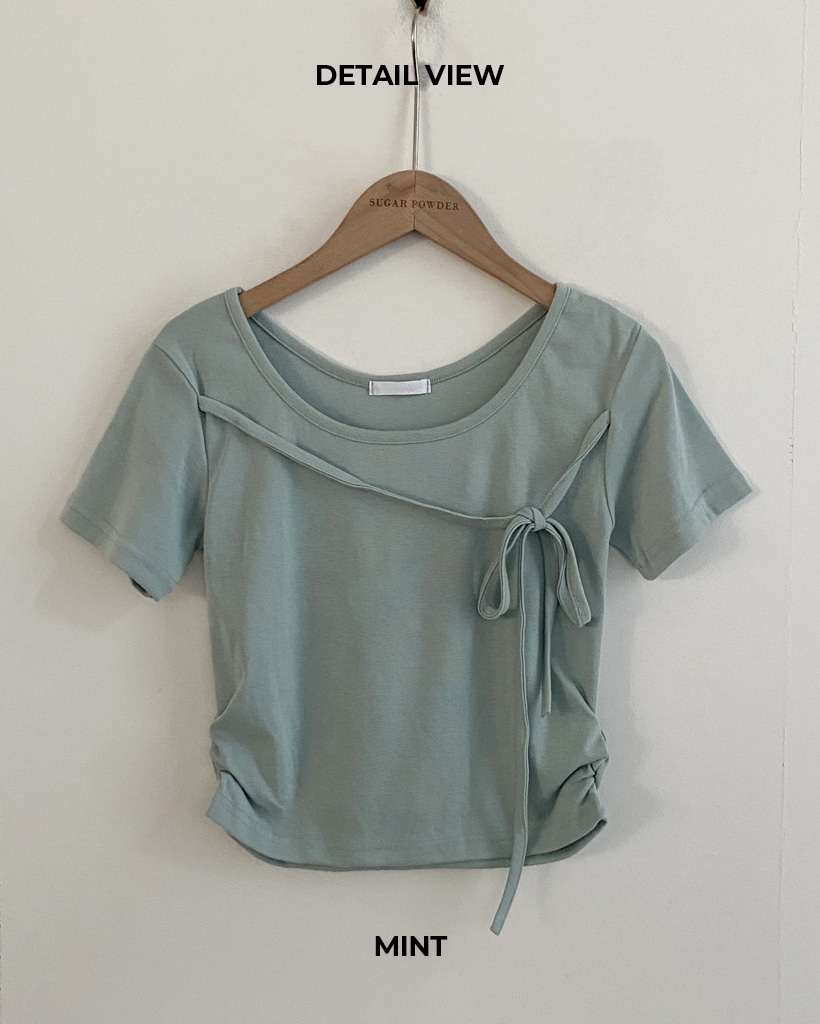 ポイントサイドシャーリング半袖Tシャツ-5color | ファッション