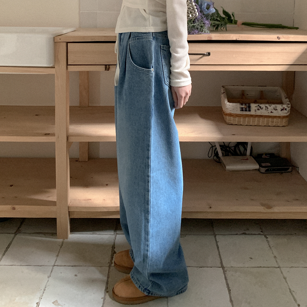 ワイドタック入りデニムパンツ | ファッション通販サイト NUGU