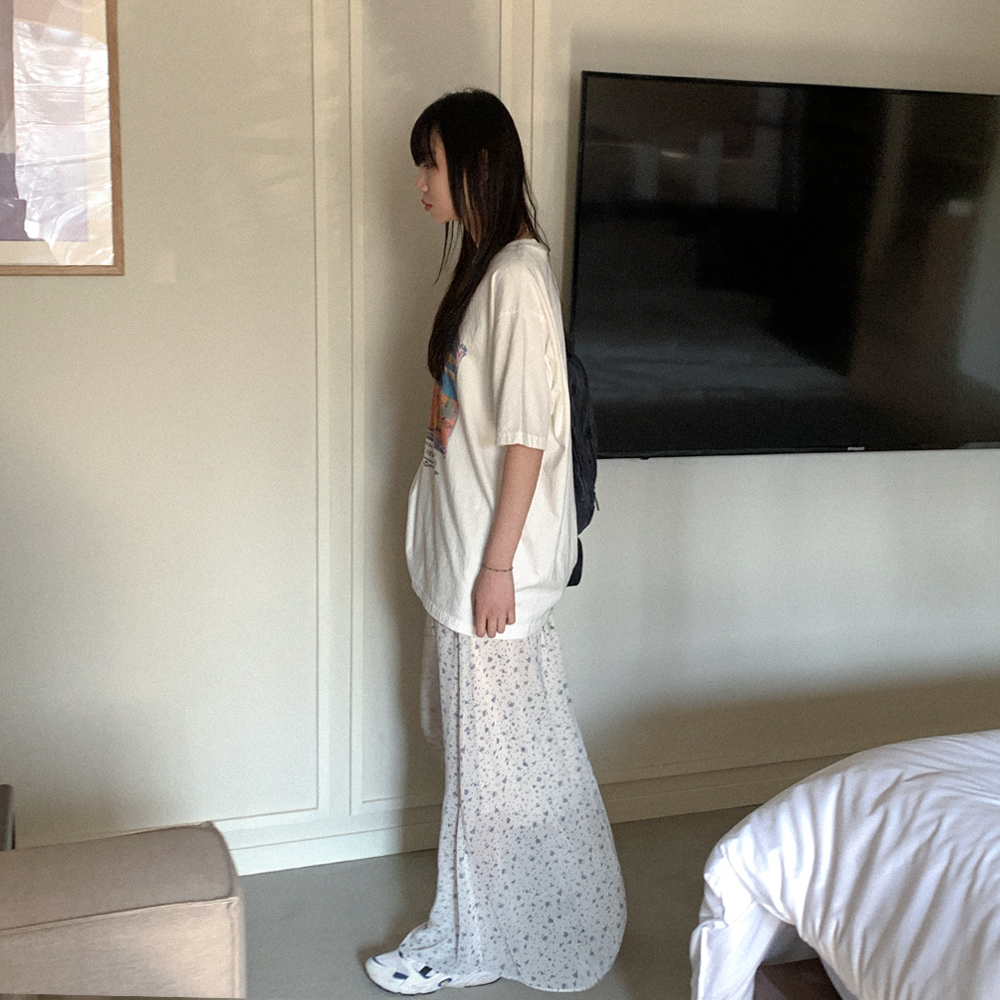 フラワー柄透け感ロングスカート | ファッション通販サイト NUGU