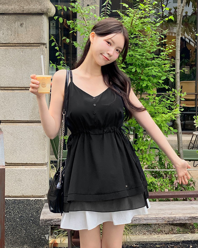 original] シフォンヘムペプラムビスチェ | ファッション通販サイト NUGU