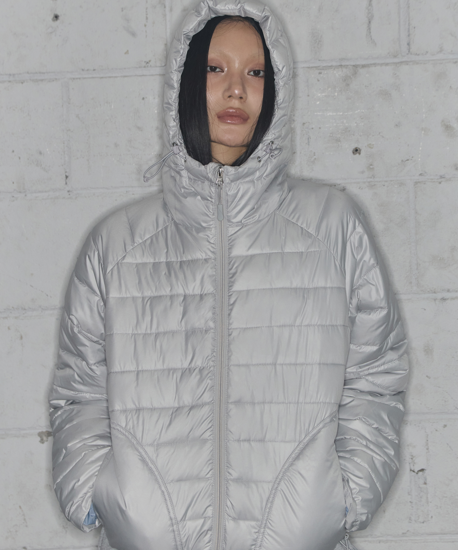 LIGHTWEIGHT SWING PUFFER (LIGHT GRAY) F25ZA001