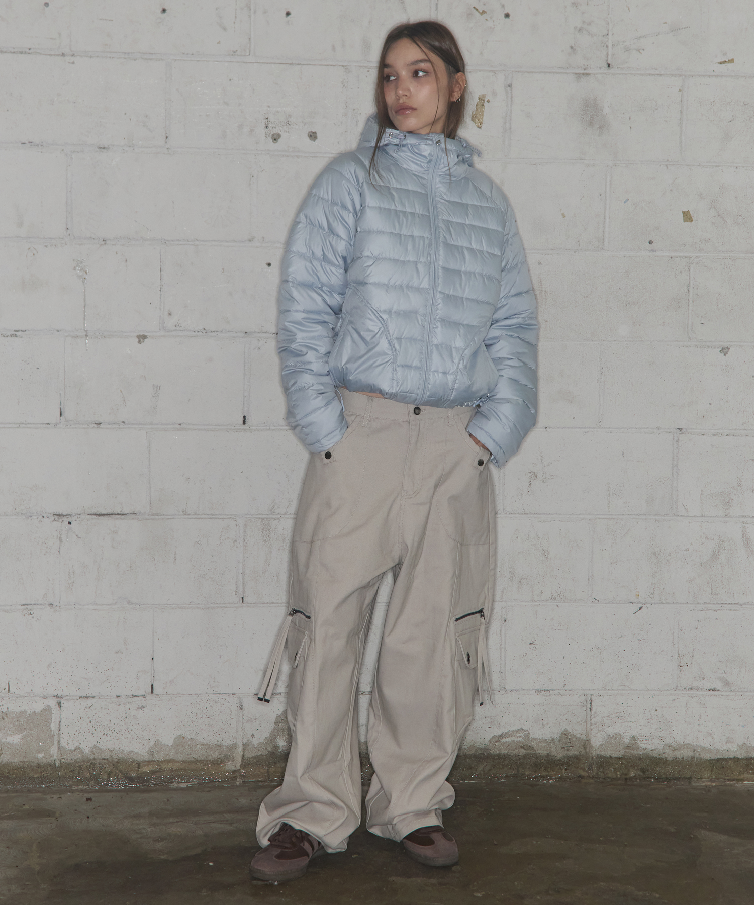 LIGHTWEIGHT SWING PUFFER (SKY BLUE) F25ZA001 | ファッション通販