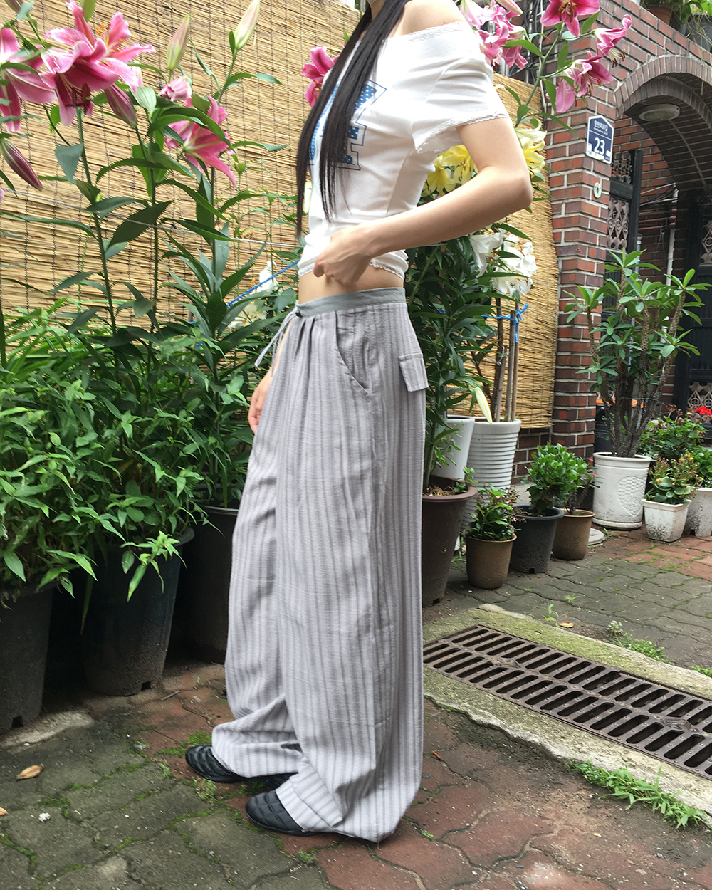 DABUWAWA上品 花柄 ストライプ ハイウエスト ロングワイドパンツ hyjy202204608.jpg