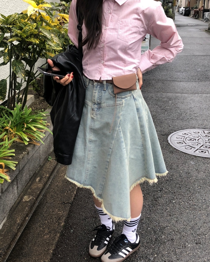 フリンジフレアデニムスカート | ファッション通販サイト NUGU