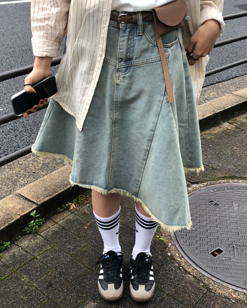 フリンジフレアデニムスカート | ファッション通販サイト NUGU