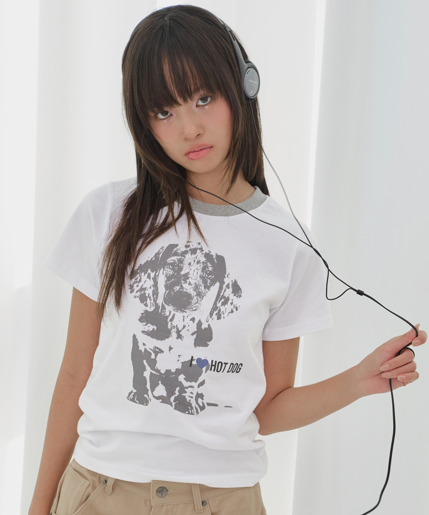 ホットドッグTシャツ(ホワイト)