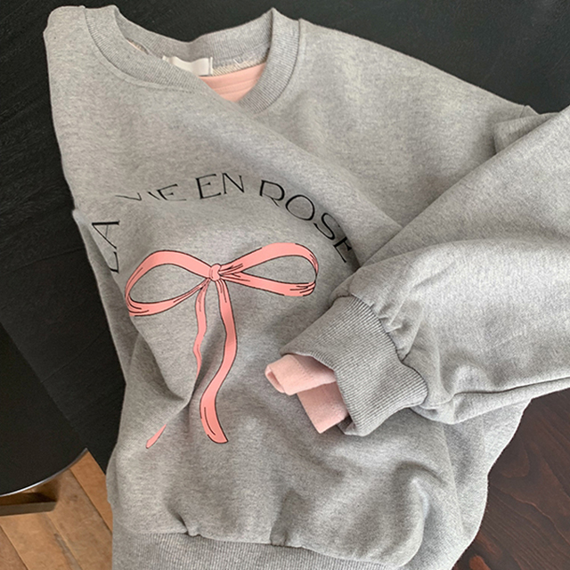 ラブリーリボンコットンスウェット(3color)