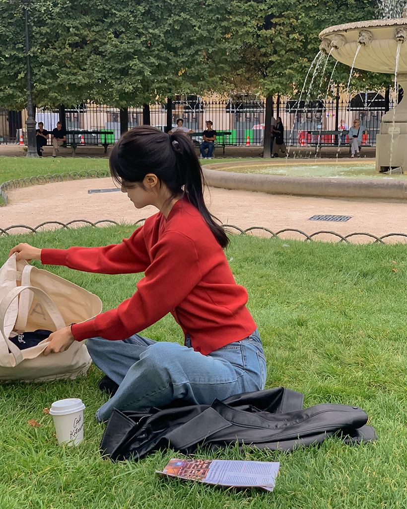 [made] Smalls puff-shined soft cardigan