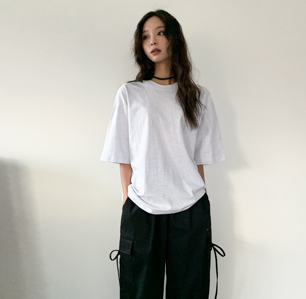 コットンオーバーサイズ半袖Tシャツ-5color