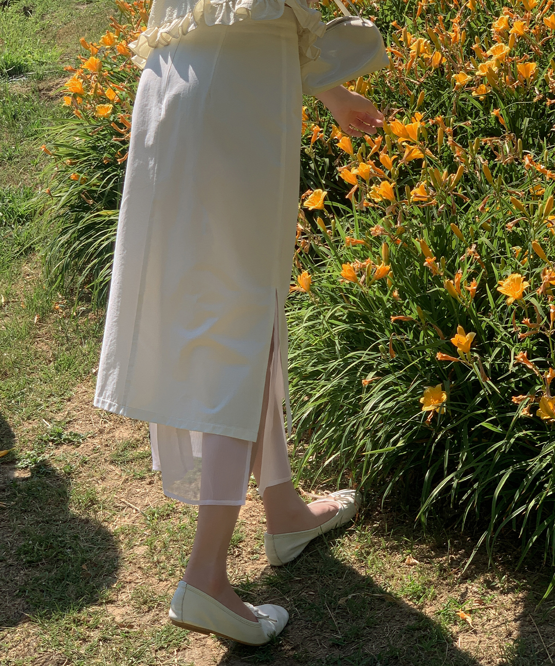 【オケージョン】[original/S-L]レイヤードロングスカート