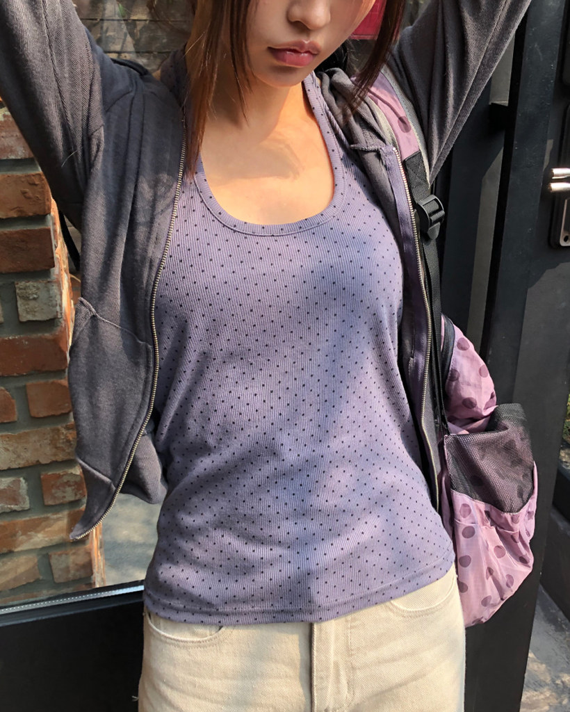 ドットホールターネックキャミソール