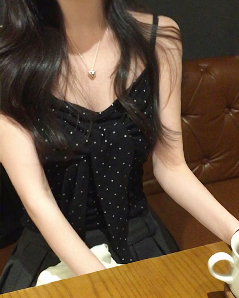 (3color) ドット リボン キャミソール