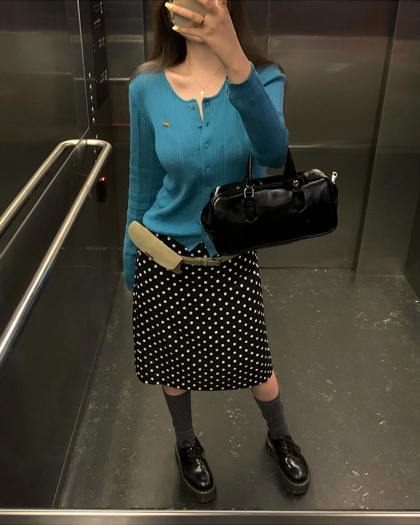 [ORIGINAL] ドットコーリンミディスカート