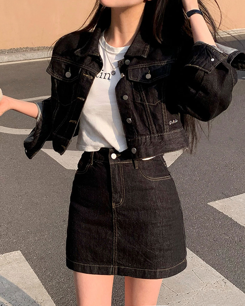 (ORIGINAL) ノンフェードデニムセットアップ(ペチパンツ付き)