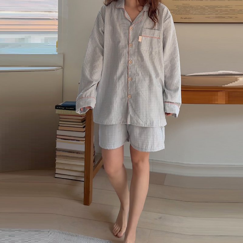 [orignal]チェックシアサッカーパジャマセット