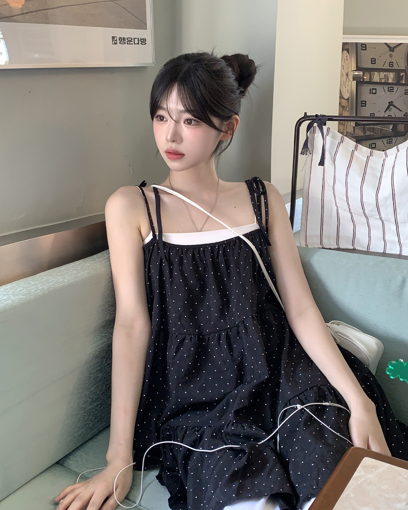 ドットストラップワンピース