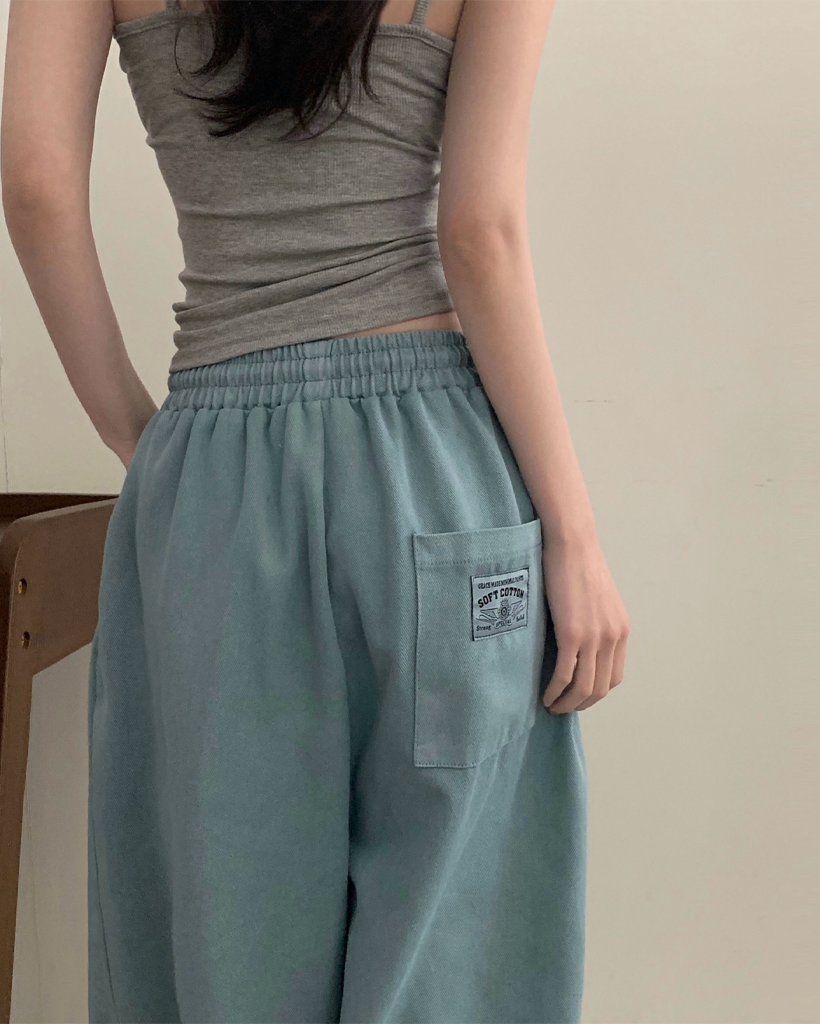 [選べる着丈] ワイド ウエストゴム タック スウェットパンツ (6color)