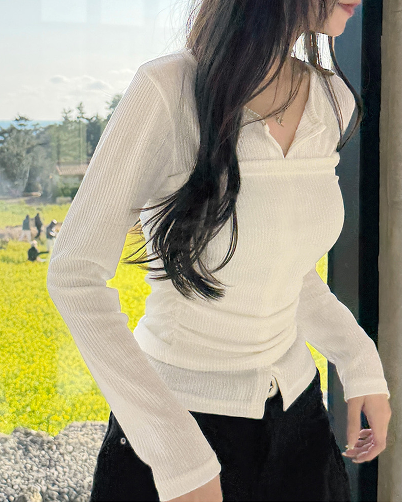 [SET] クロップド レイヤード ニット セットアップ