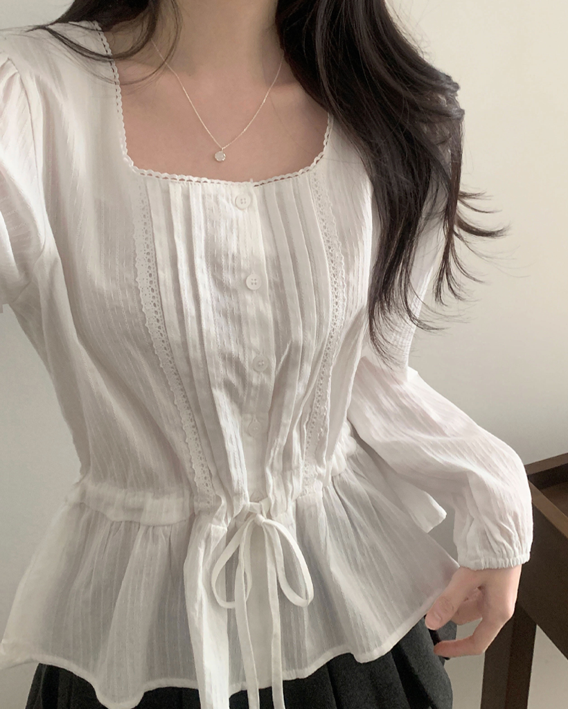 (3color)レースフリルブラウス