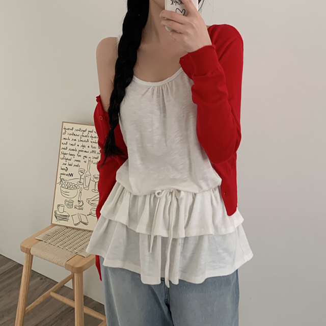 レイヤードティアードミニキャミワンピース