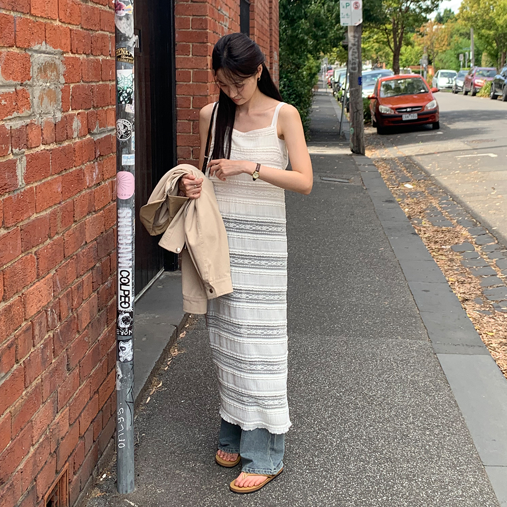 レイヤードロングキャミワンピース