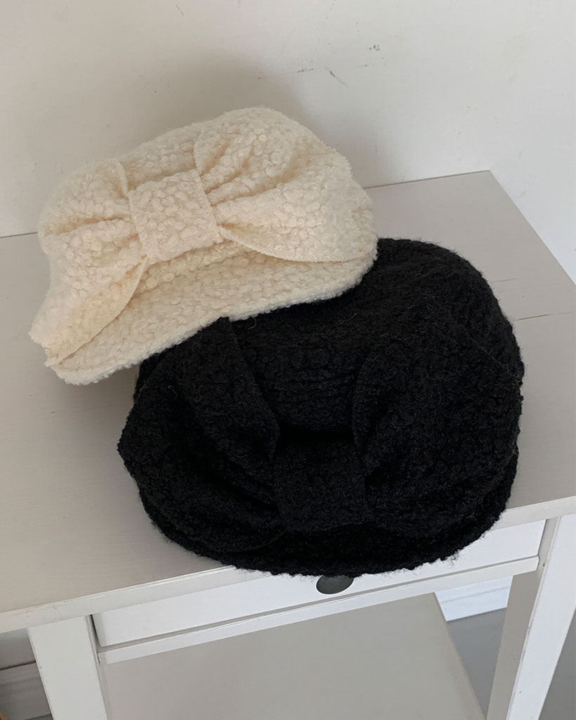 ビッグリボンブークレマドロスハンチング帽