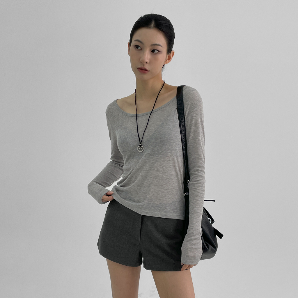 レンサー ワイド ユネック テンセル 長袖