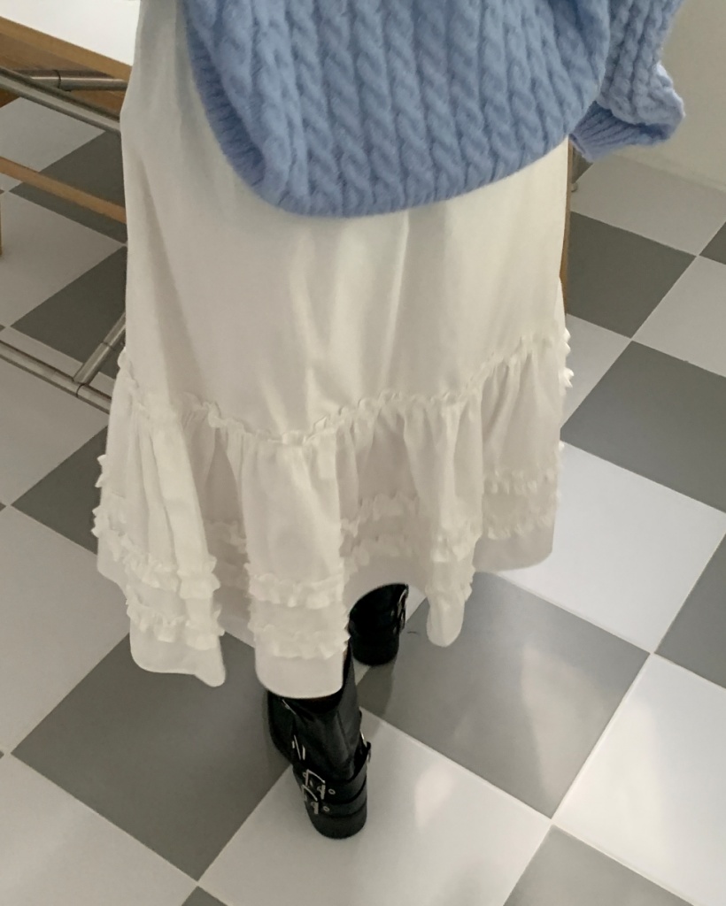 【COAST】Ruffled フリルスカートメッシュブライドメイドミディ ミディフリルペチスカート | 衣料 | axes femme online shop