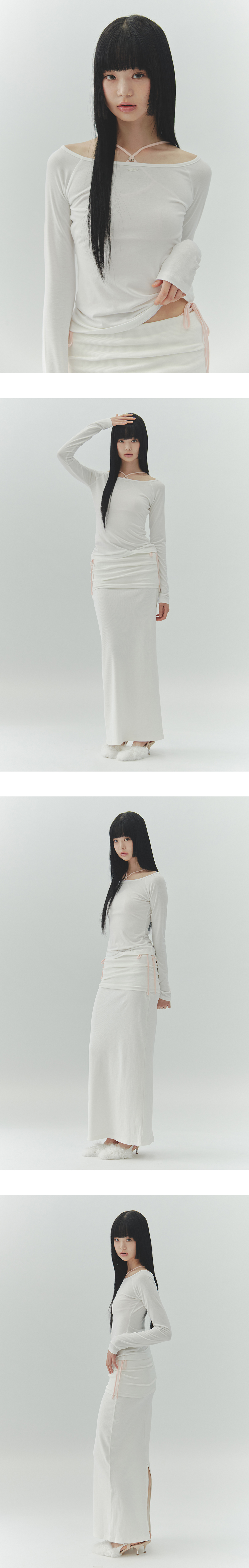 LOWER BOATNECK TOP white | ファッション通販サイト NUGU