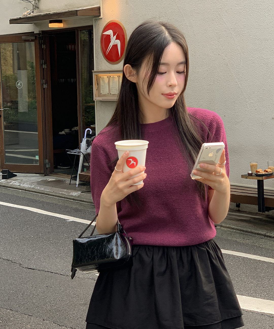 ソフト 半袖 ニット