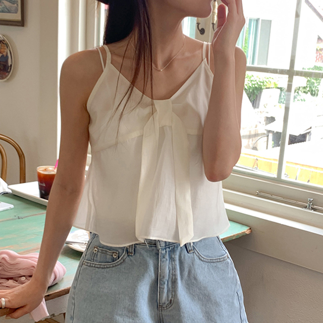 シルクリボンノースリーブビスチェ