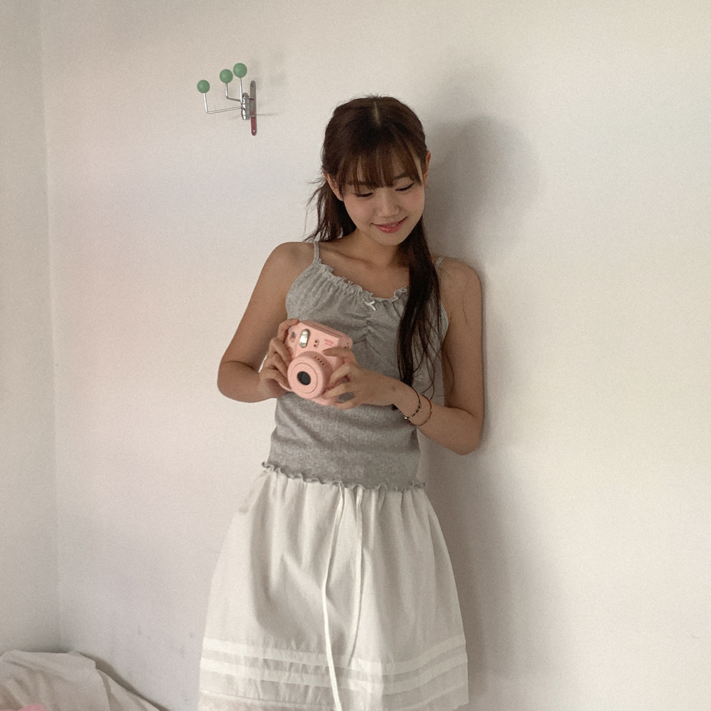 シャーリングリボンノースリーブ | ファッション通販サイト NUGU