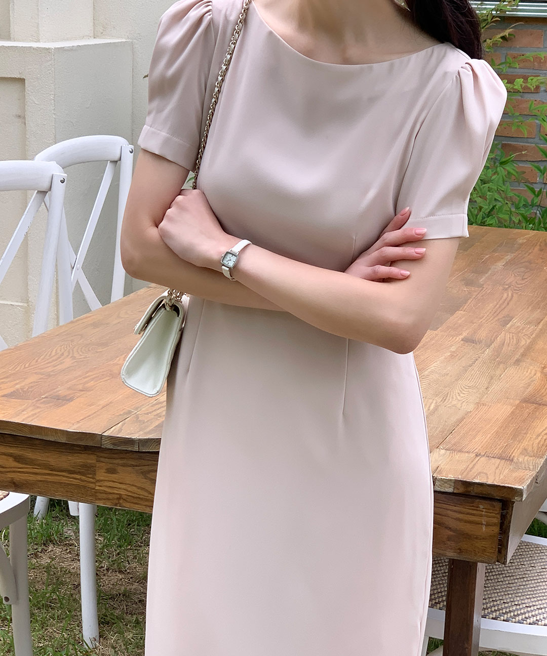 オケージョン】[original/S-XL]パフシャーリングボートネック