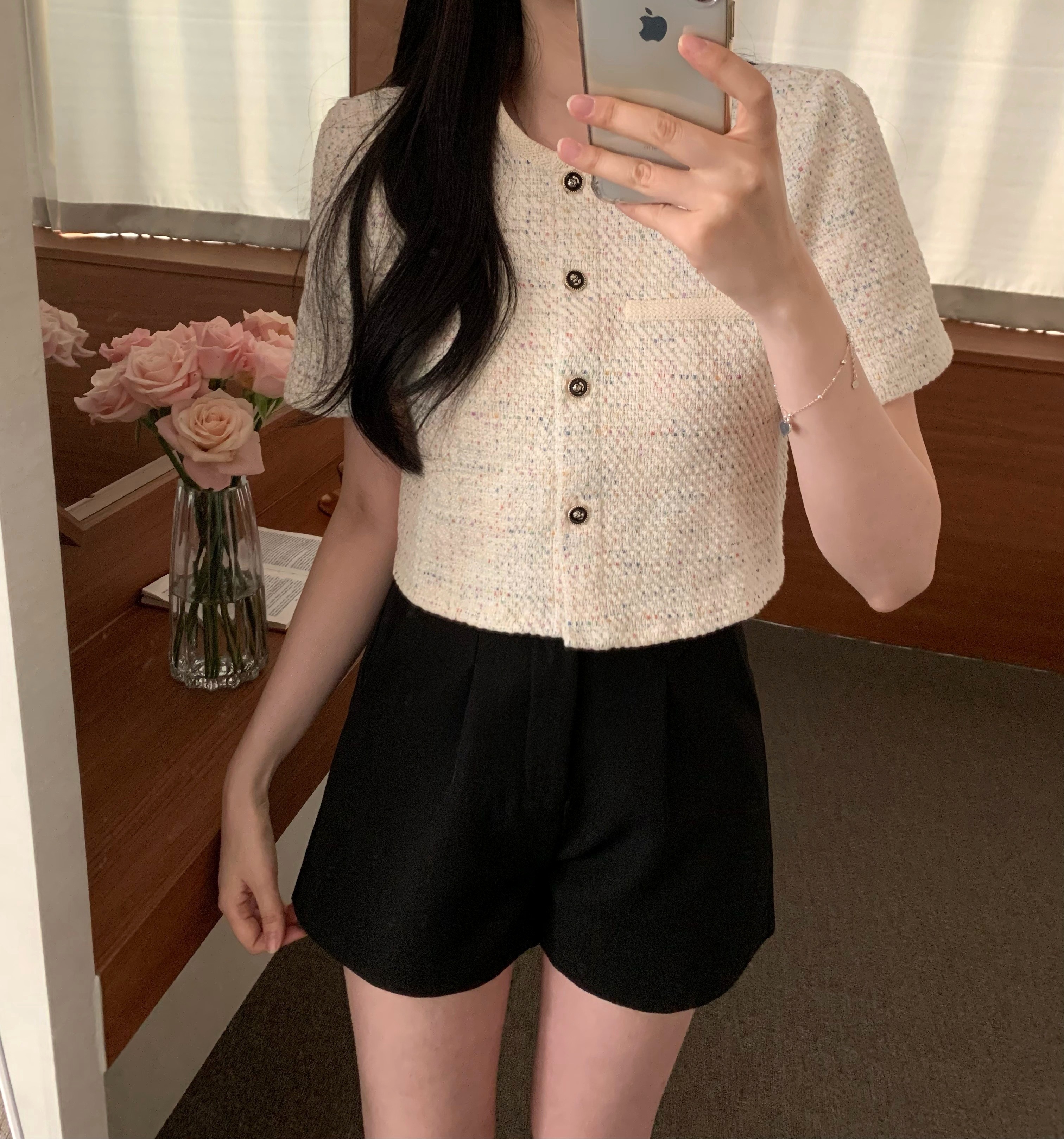 【新品未使用タグ付】CADUNE ツイードニット半袖ジャケット　ベージュ KakaoTalk_Photo_2024-07-17-18-