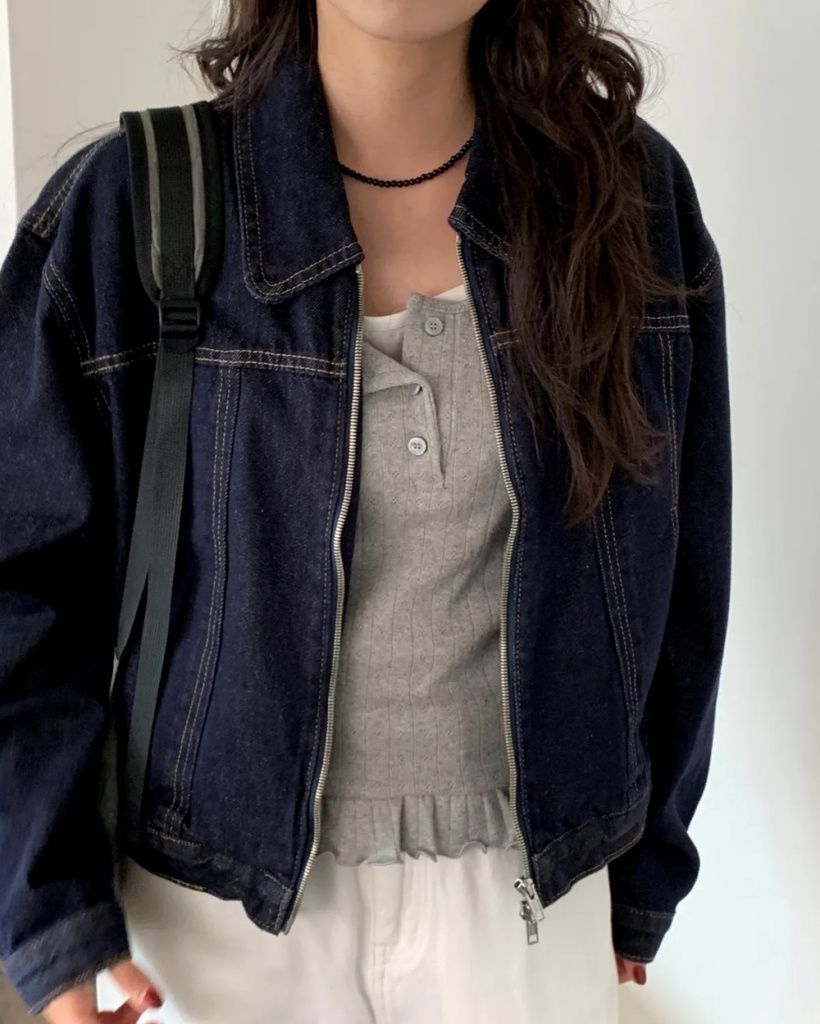 クロップドジャケット 日本製/短ジャケ】ブークレークロップドジャケット（ノーカラー