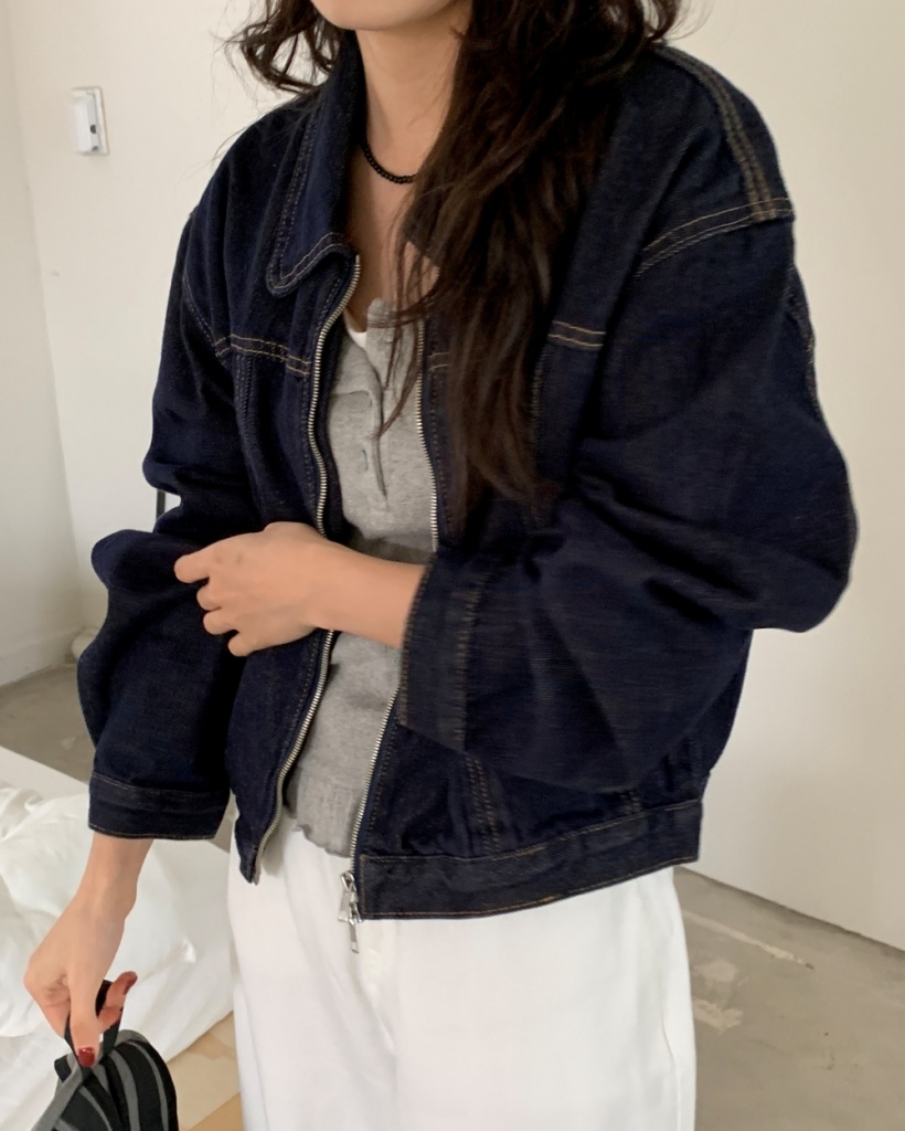 クロップドカラーデニムジャケット | ファッション通販サイト NUGU