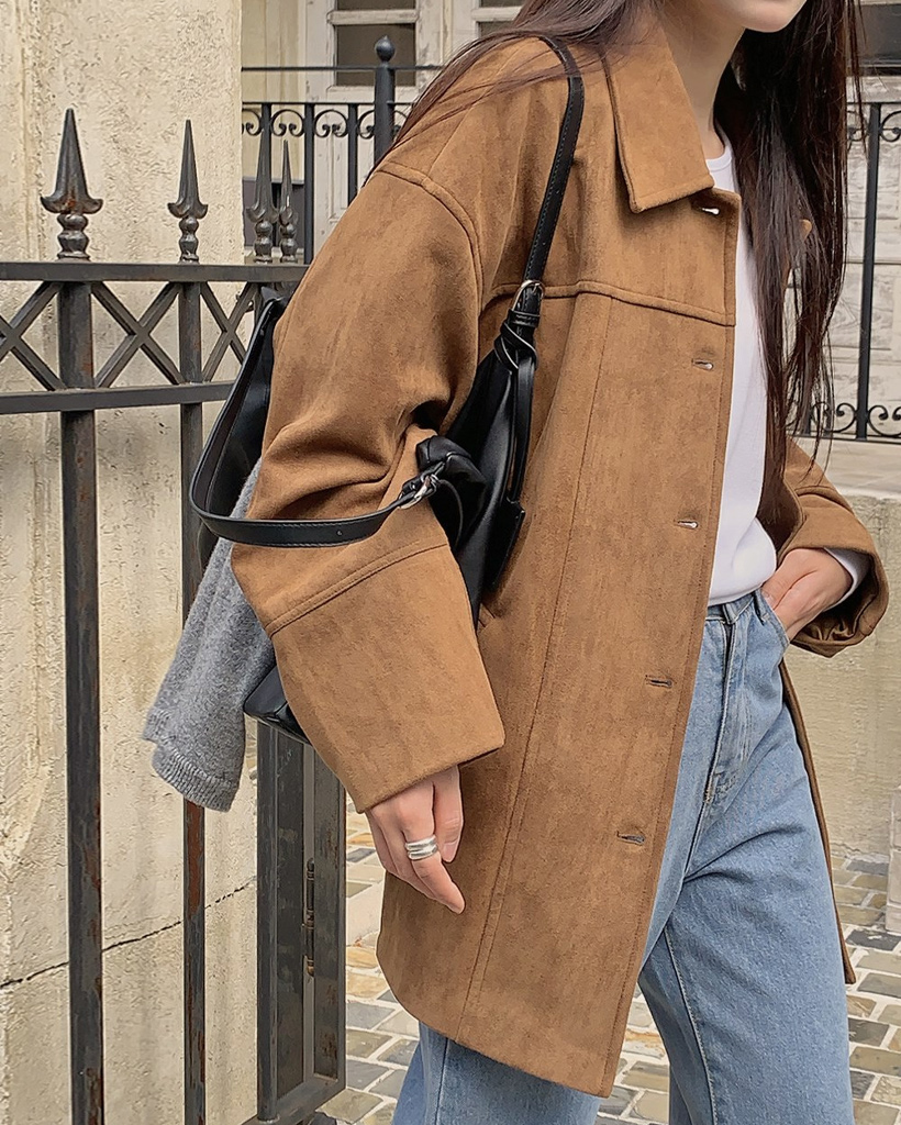 カラーネックスウェードジャケット | ファッション通販サイト NUGU