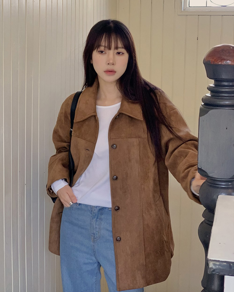 カラーネックスウェードジャケット | ファッション通販サイト NUGU