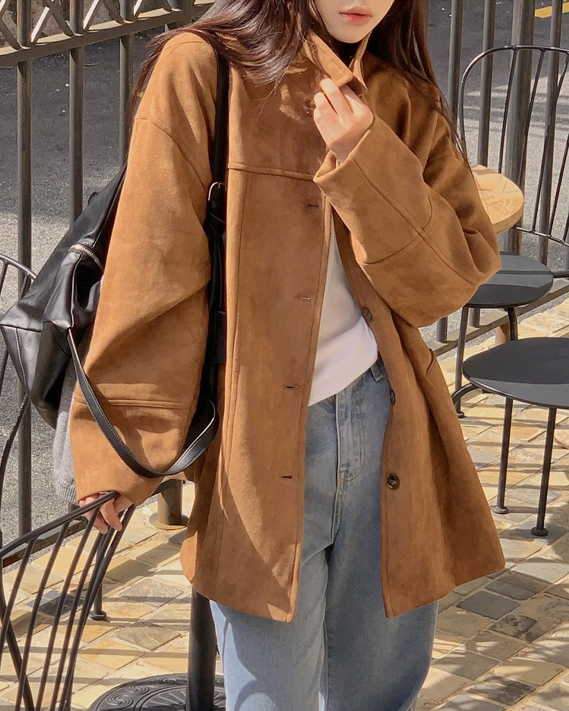 カラーネックスウェードジャケット | ファッション通販サイト NUGU