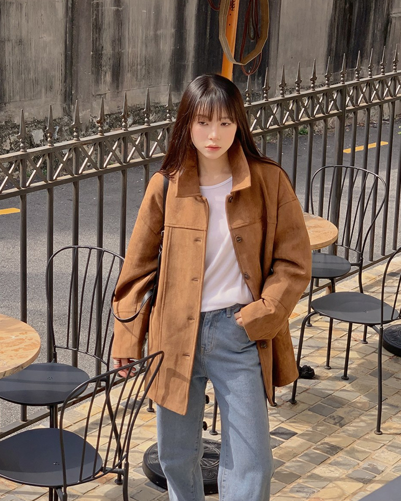 カラーネックスウェードジャケット | ファッション通販サイト NUGU